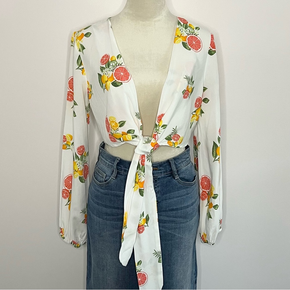 Tied Crop Grapefruit Top